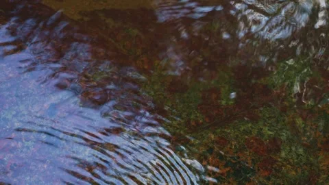 Thin water layer over stone texture with reflective surface. Loop. Video stock 332886367