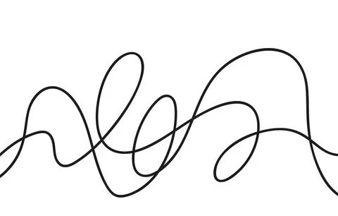 Thin wavy line pattern with flowing curves, undulating abstract background... Stock Illustration