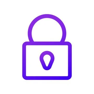 Thin Web icon. Padlock. Sign lock. Purple gradient Stockillustratie