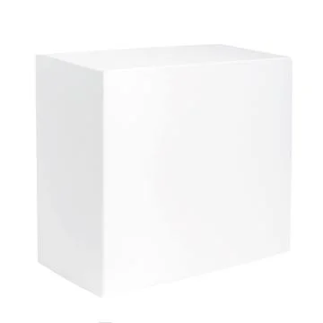 Thin white box template isolated on white background 스톡 사진