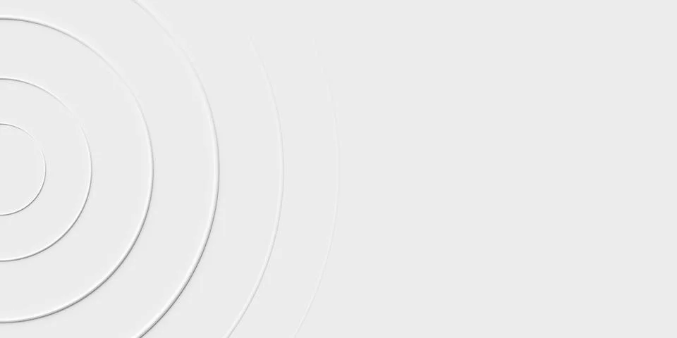 Thin white concentric rings or circles fadign out background wallpaper bann.. 스톡 일러스트
