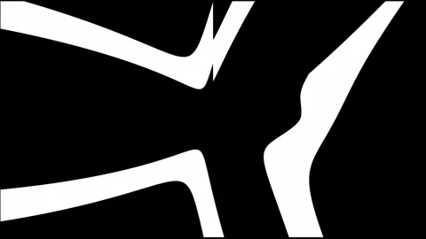 Thin white curved lines evolving into a circular ripple effect against black Stock-Footage 332879807