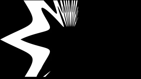 Thin white curved lines evolving into circular ripple effect on dark background Видео 332879816