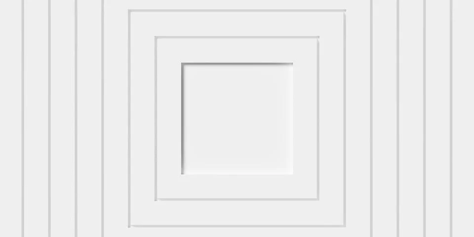Thin white inset concentric squares background wallpaper banner flat lay to.. Stock Illustration