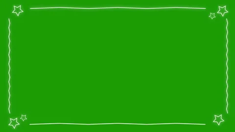 Thin White line Border with Glowing Twinkle Stars Motion Graphic Animation Stock Footage 260595074