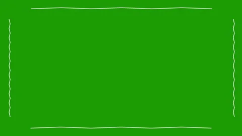 Thin White line Border Motion Graphic Animation on Green Background Stock Footage 260595075