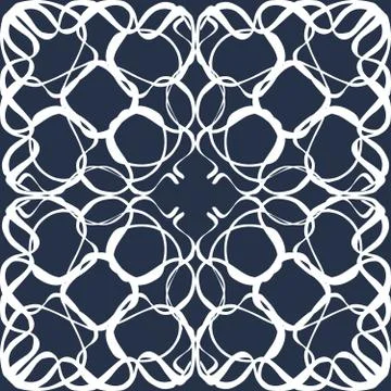 Thin white lines vintage seamless pattern vector illustration Stock-Illustration