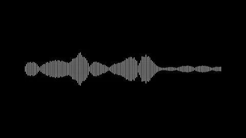 Thin white mirrored audio bars, white sound wave on black background, seaml.. Stock Illustration