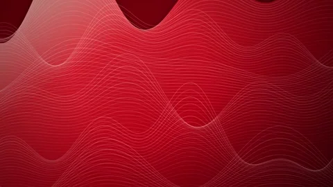 Thin white wave lines flow in a seamless loop on a red background Stock Footage 341402211