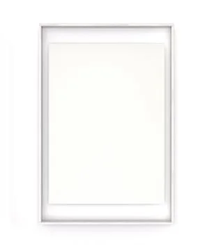 Thin White Wooden Rectangular Frame with Empty Space to Add an Image. 3D Rend Stock Photos