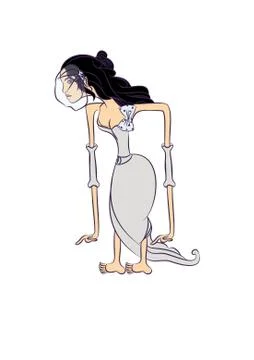 Thin woman puppet Stock Illustration