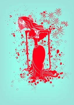 Thin woman Puppet Stock Illustration