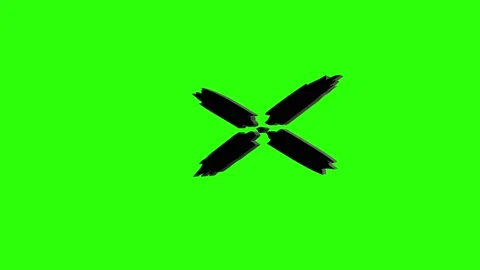 Thin X Mark Cross Icon Green Screen Animation 库存影片 346390709