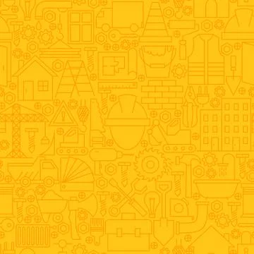 Thin Yellow Construction Line Seamless Pattern Stock Illustration