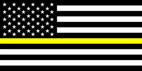 Thin yellow line flag Illustrazione stock
