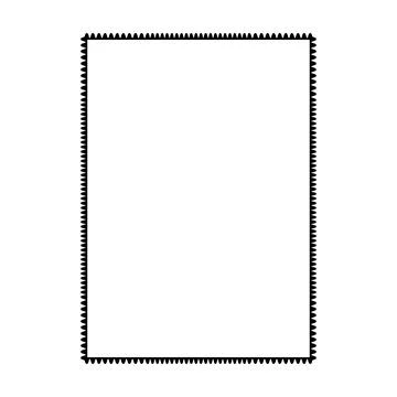 Thin zigzag rectangle border frame vector illustration with geometric decor.. 스톡 일러스트