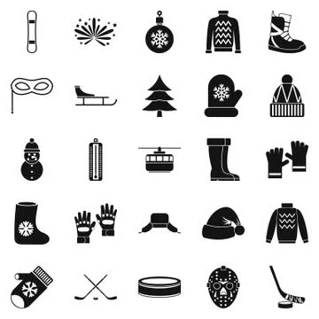 Things from Canada icons set, simple style Stock-Illustration