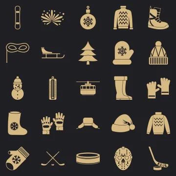 Things from Canada icons set, simple style Stock-Illustration