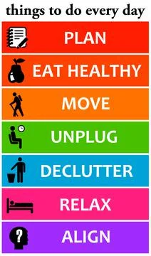 Things to do every day Stock Illustration