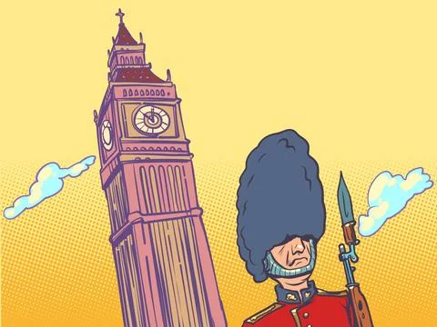 Things to do in Great Britain that you must see. A trip to London to remember Stock Illustration