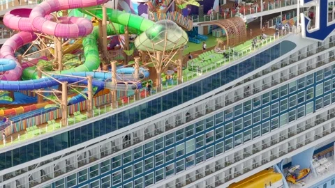 Things to do Icon of the Seas cruise ship Stock Footage 289137968