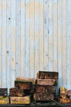 Things to do with old brick. Pile of old bricks. Stock Photos