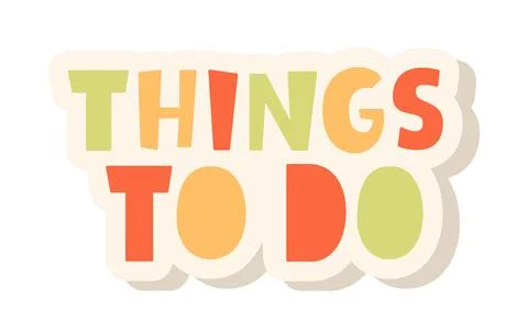 Things To Do Sticker Hand Lettering Word Vector Stock Illustration