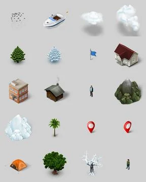 Things icons set. Isometric set of things vector icons for web design isola.. Stock Photos