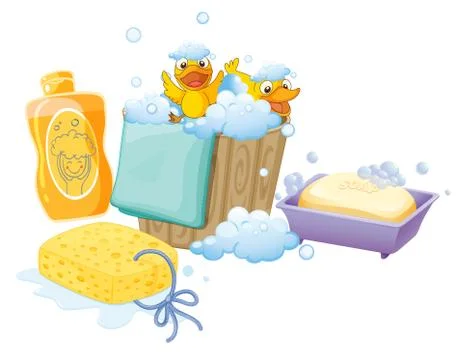 Things inside the bathroom Stock Illustration