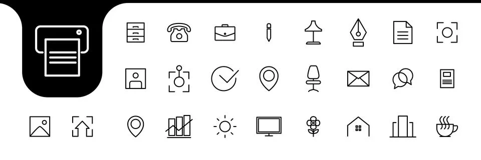 Things in the office icon set design vector 스톡 일러스트