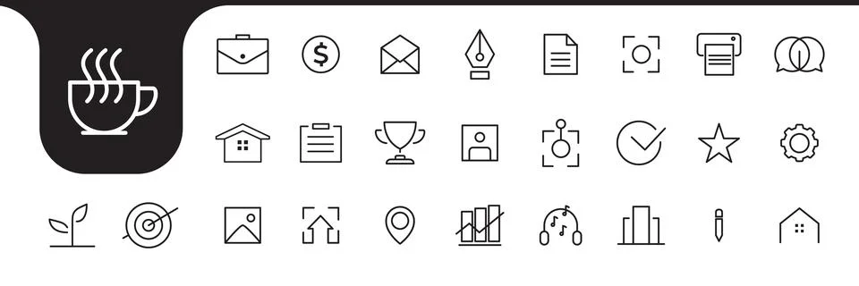 Things in the office icon set design vector 스톡 일러스트