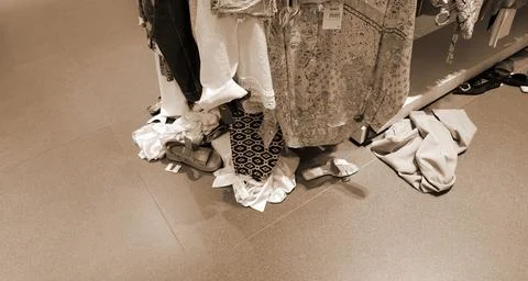 Things scattered on the floor in a store Stock Photos