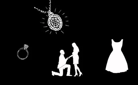 Things for a wedding and a relationship Stock-Illustration