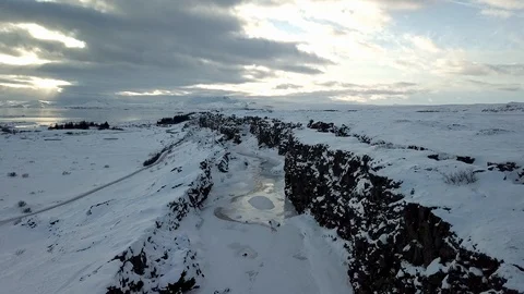 Thingvellir Aerial Stockbeeldmateriaal 105486049