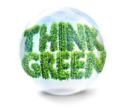 Thinhk green concept 3D illustration Stock Illustration