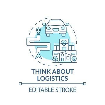 Think about logistics blue concept icon Stock Illustration