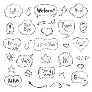 Think and talk speech bubbles. Stock Illustration