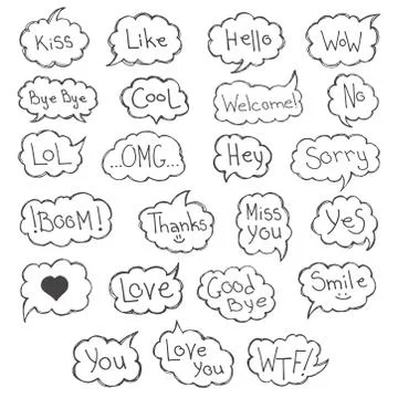 Think and talk speech bubbles. Stock Illustration