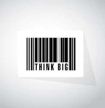 Think big barcode upc sign concept Illustrazione stock