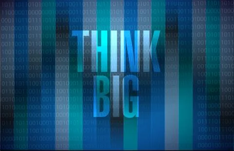 Think big binary sign concept 스톡 일러스트