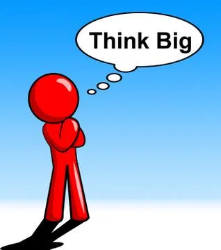 Think big meaning plan of action and planning Stock-Illustration
