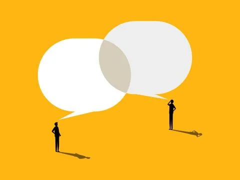 Think big, think alike. Two businessmen brainstorming. vector Stock Illustration