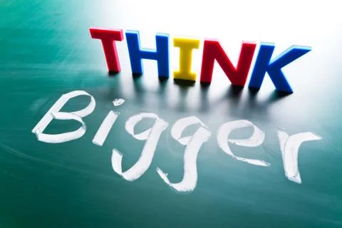 Think bigger concept Fotos de archivo