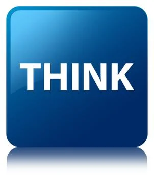 Think blue square button Stock Illustration