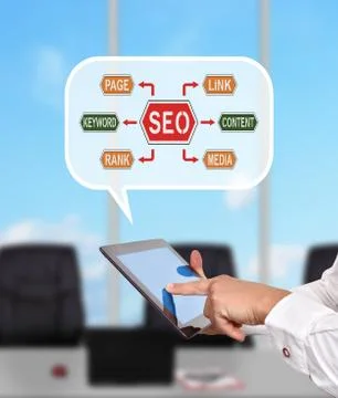 Think box with seo scheme Foto stock