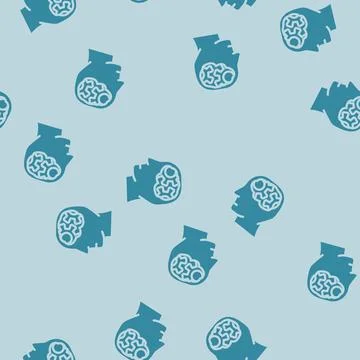 Think brain human glyph vector seamless pattern Illustrazione stock