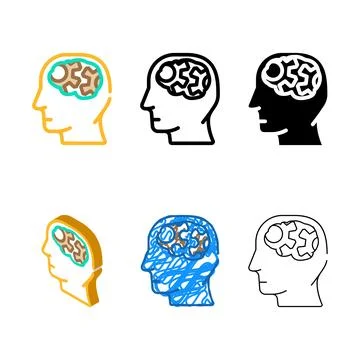 Think brain human variations color icon vector Stock-Illustration