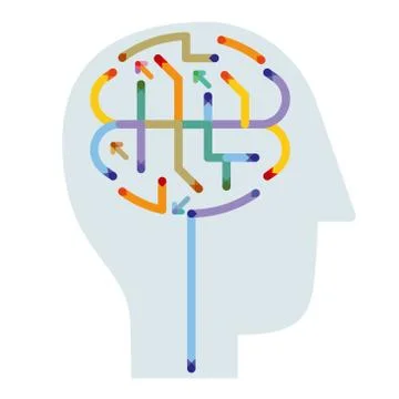 Think, brain symbol illustration Stock Illustration