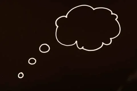 Think bubble on blackboard Stock Illustration