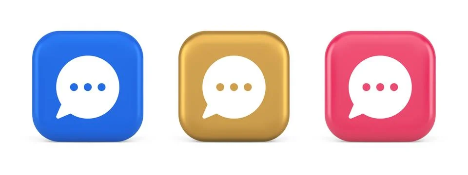 Think bubble chat button online dialogue social network communication 3d re.. 스톡 일러스트
